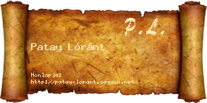 Patay Lóránt névjegykártya