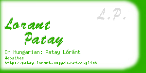 lorant patay business card